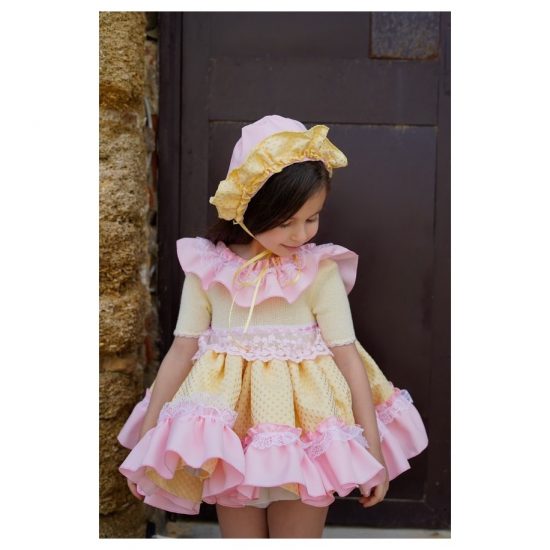 Easter Ela Yellow & Pink Dress - Image 2