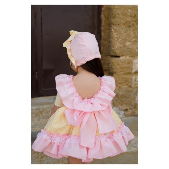 Easter Ela Yellow & Pink Dress - Image 3