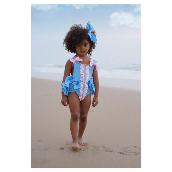 Summer Ela Blue Ruffle Romper - Image 4