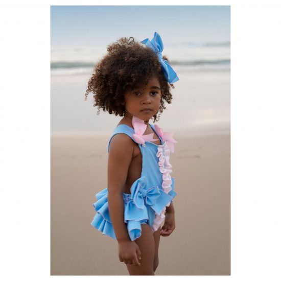 Summer Ela Blue Ruffle Romper