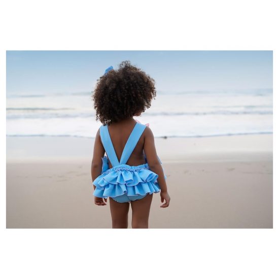 Summer Ela Blue Ruffle Romper - Image 2