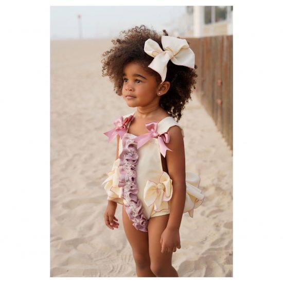 Summer Ela Cream Ruffle Romper