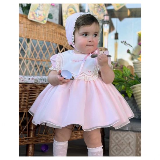 Sonata Pink Bib Dress VE25-06 - Image 2