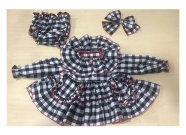 Ela Black & White Dress Set
