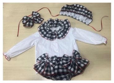 Ela Black & White Jam Pants Set
