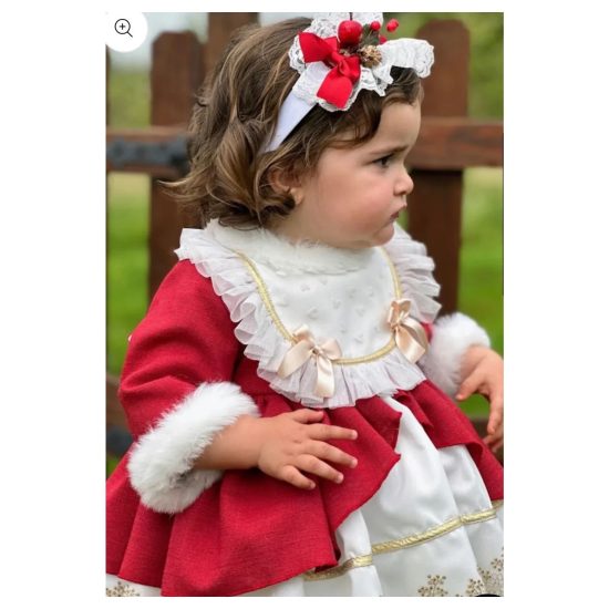 Sonata Red & Lace Dress IN25-12 - Image 2