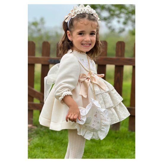 Sonata Cream Puffball Dress IN25-16 - Image 2