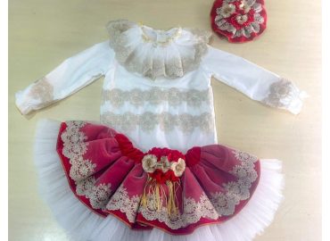 Ela Christmas Red Skirt Set